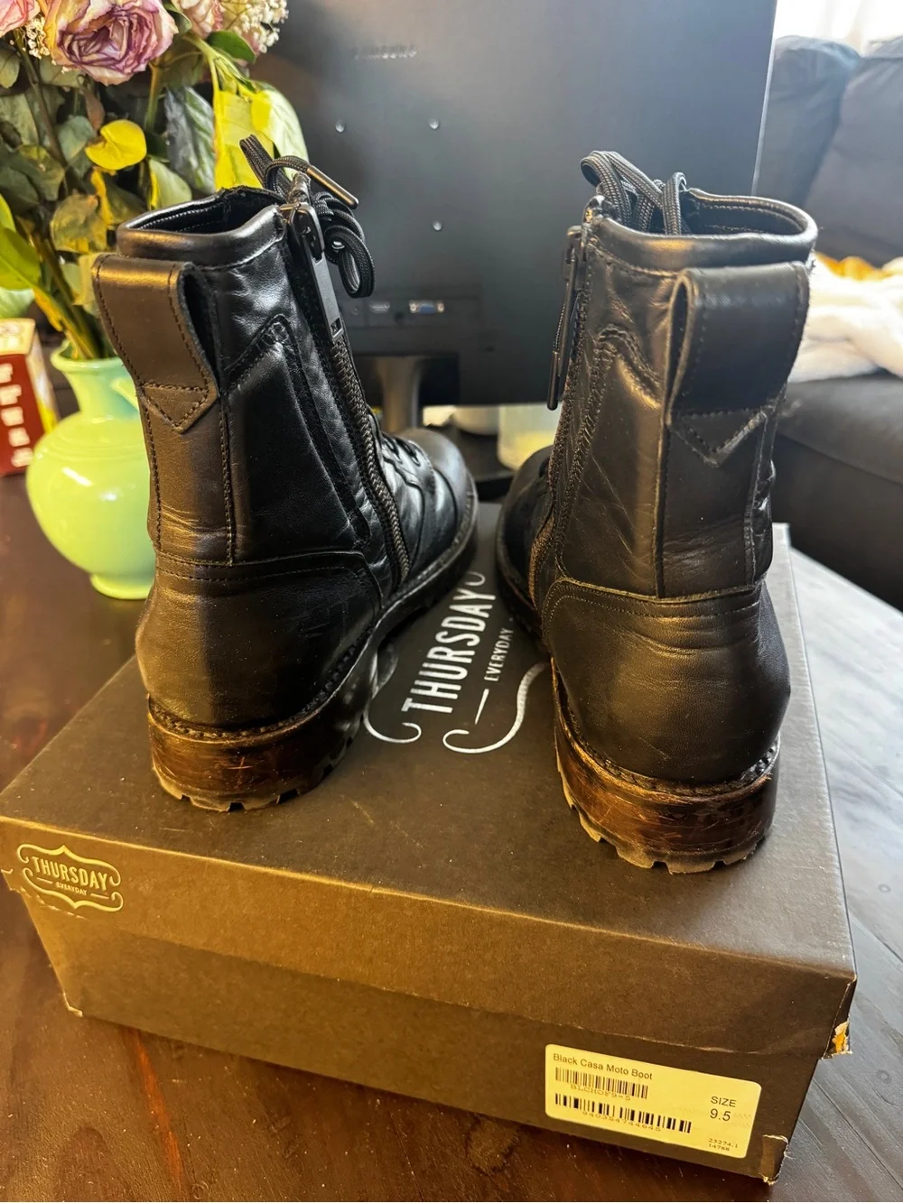Thursday Boot Company Casa Moto Lace-Up Boots with Side Zip